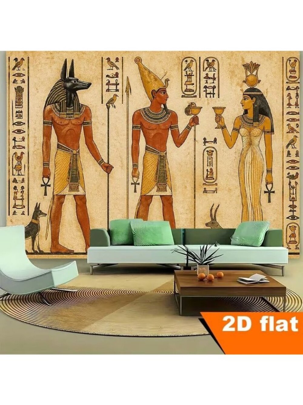 1Pc Ancient Egyptian Hieroglyphics and figures wall Art Banner Mural 59x39.3"